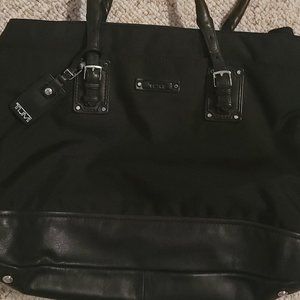 TUMI  Leather and Canvas Travel Tote Bag